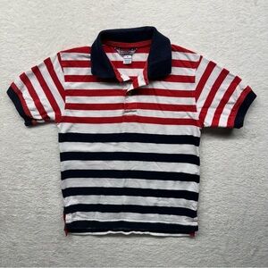 KIDS KiteStrings Patriotic Stripped 4th of July Polo Shirt, Red Wht Blue, Size 6